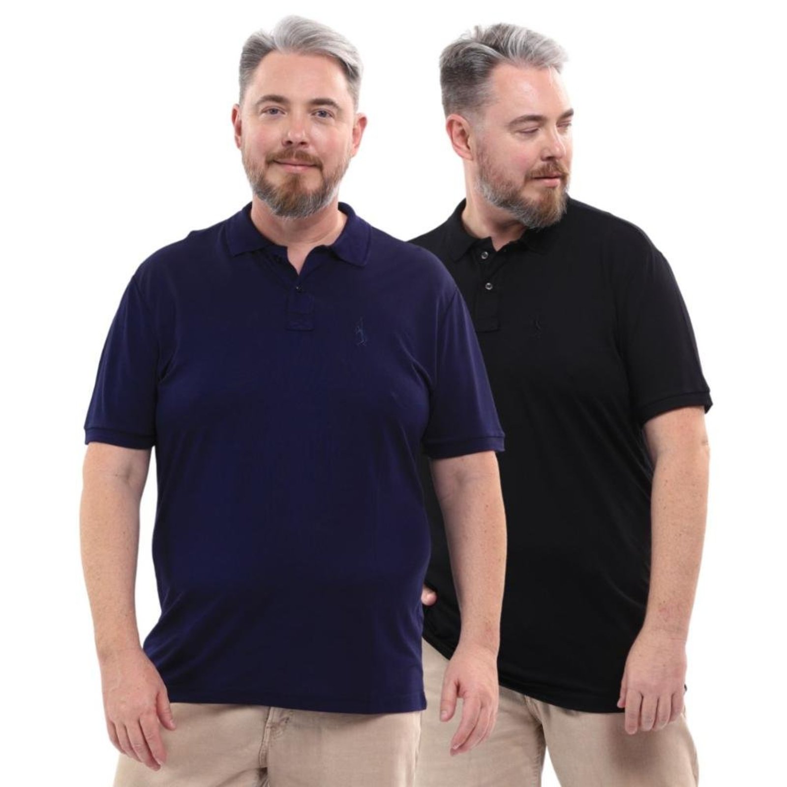Kit 2 Camisa Polo Plus Size Tradicional Elegante Moderna