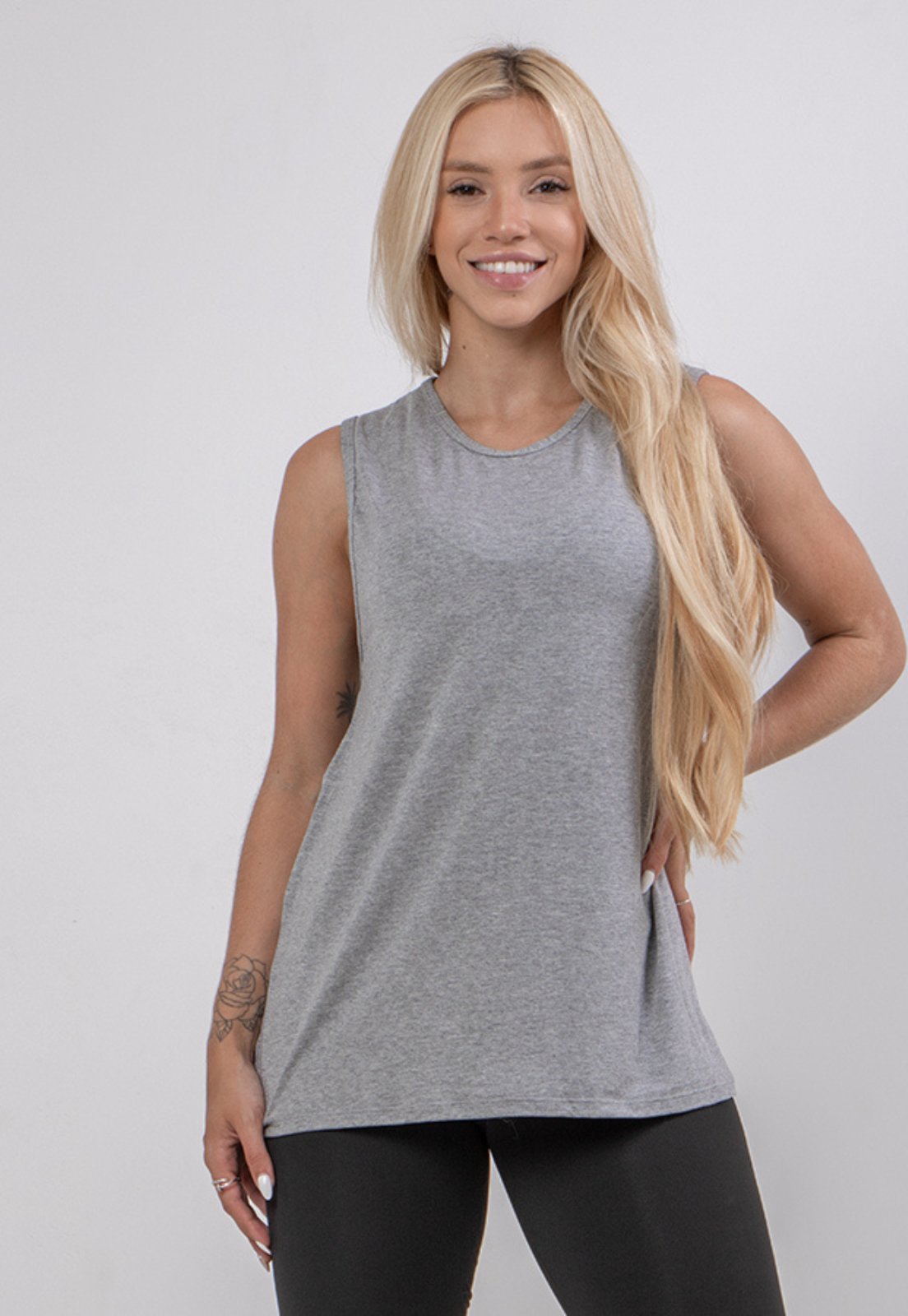 Blusa Rioutlet Regata Fitness Viscolycra Cinza