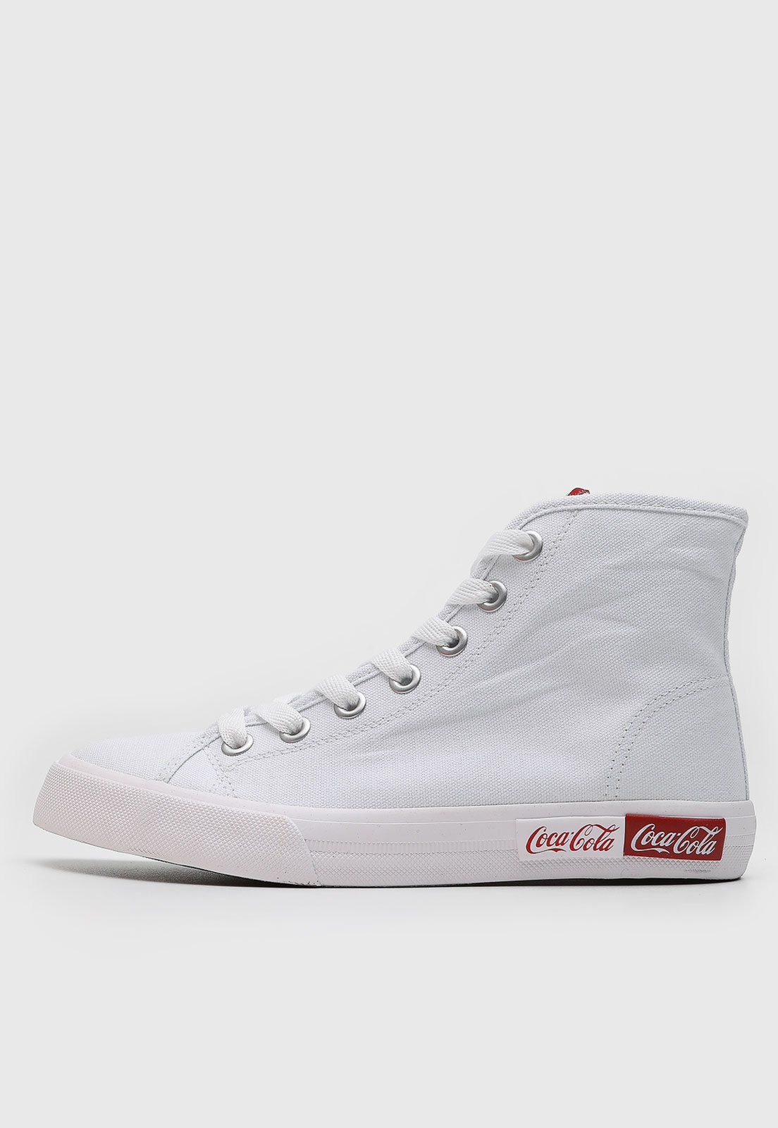 Tênis Feminino Coca Cola Cano Alto Branco