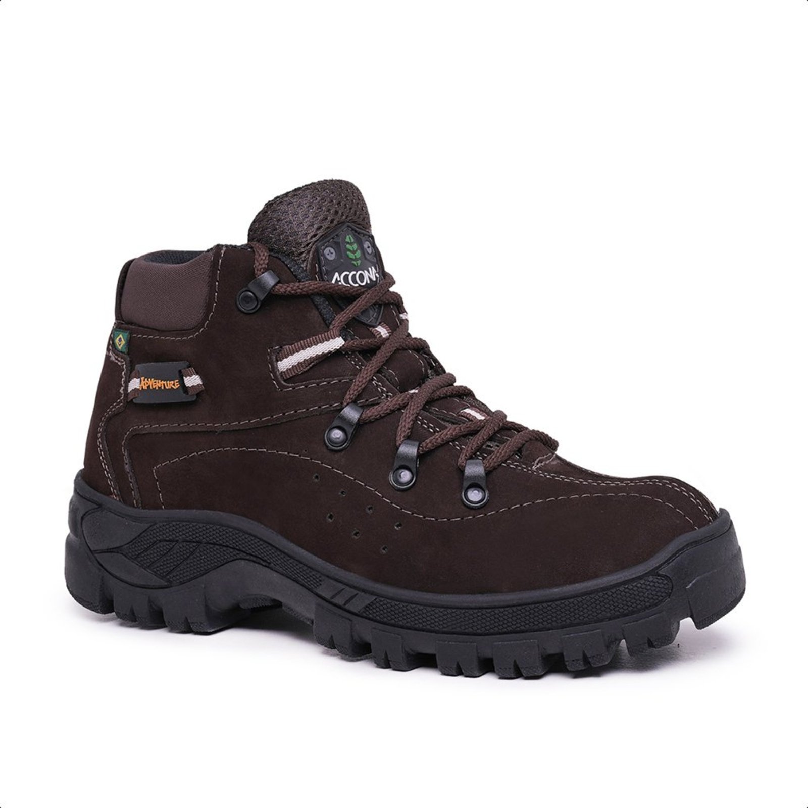 Coturno Adventure Accona em Couro Marrom 100M