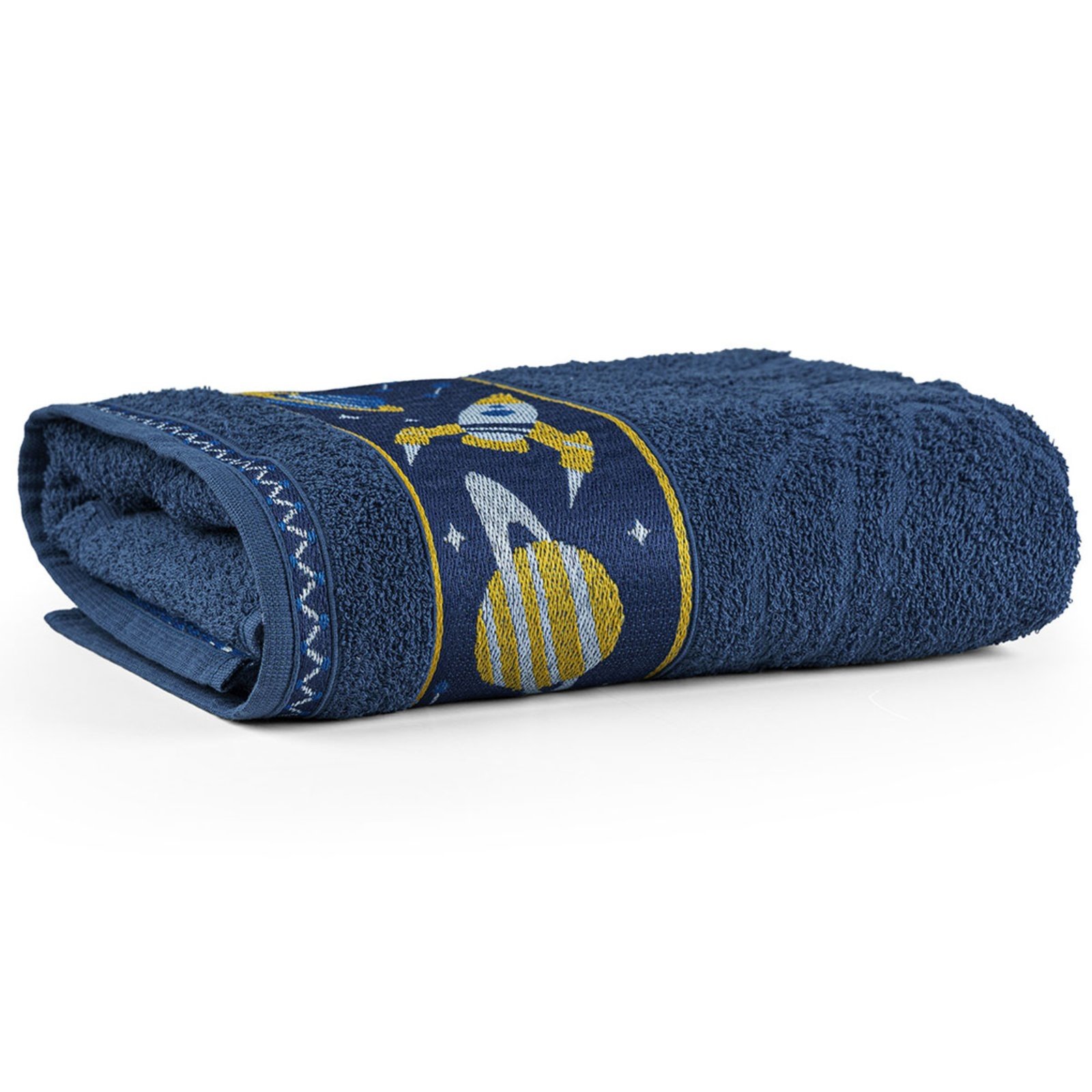 Toalha de Banho Avulsa Casa Scarpa Minimi Algodão - 1,15m x 75cm - Galáxia - Azul Marinho