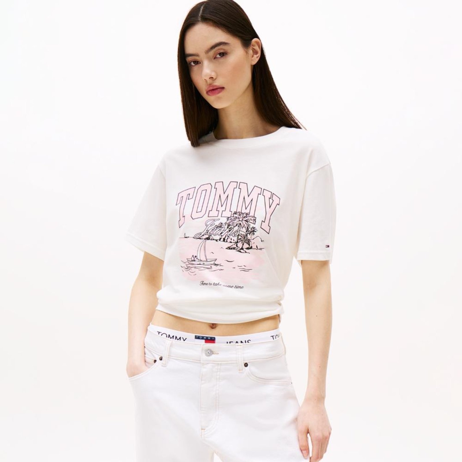 Vista 2 Camiseta Tropical Relaxed Fit Tommy Jeans - EGG branco Tommy Jeans branco