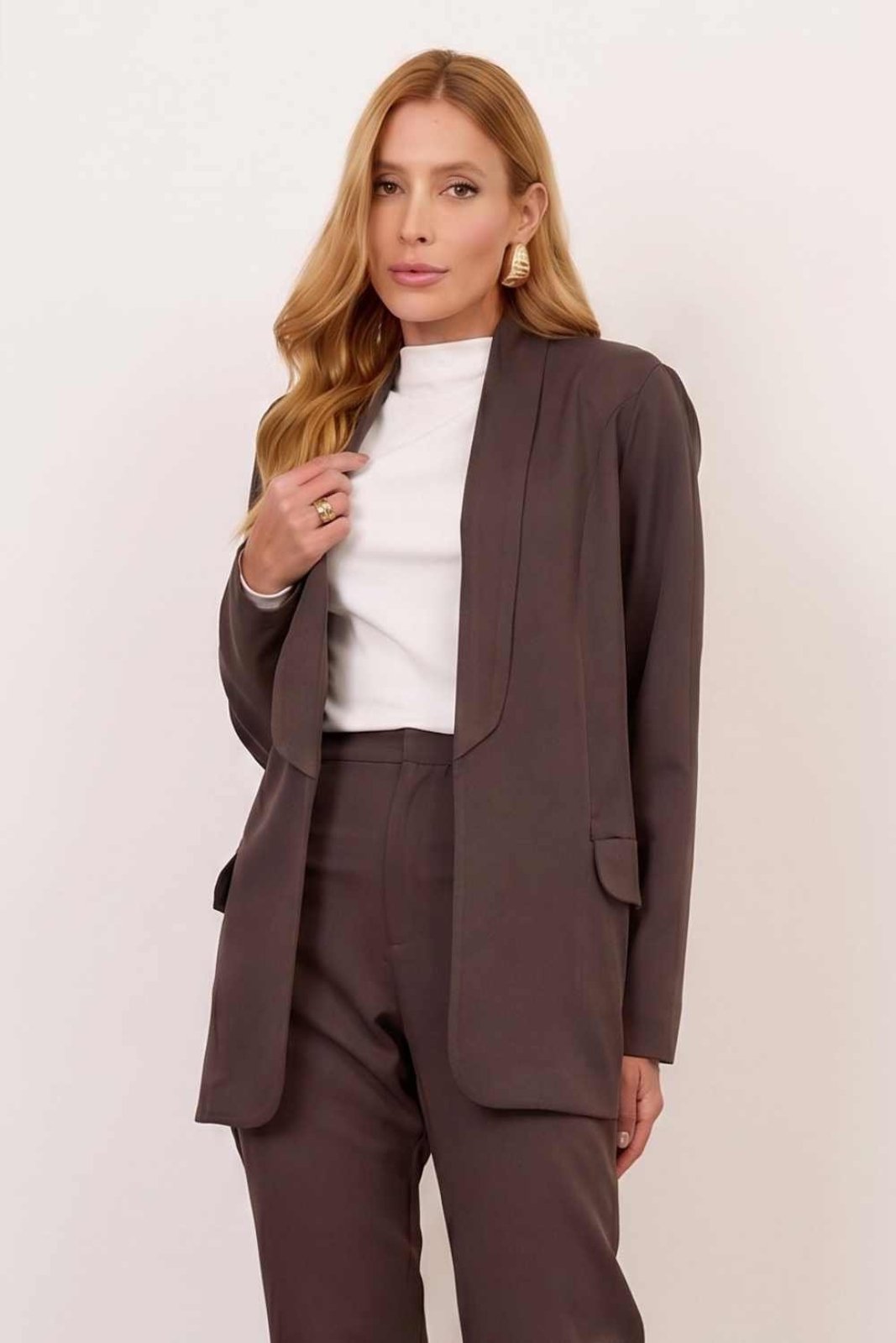 Blazer Vanibele Alfaiataria Marrom