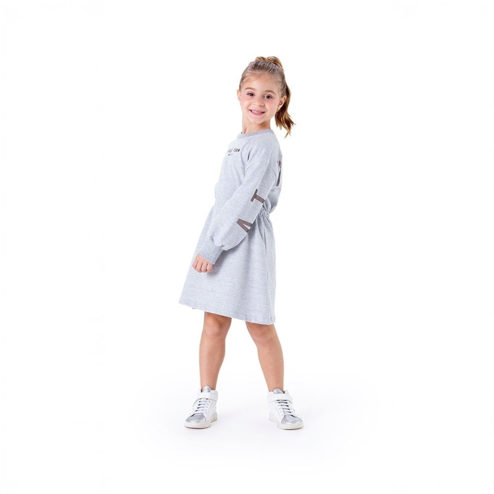 Infantil - Vestido Curto Manga Longa Moletom Menina Marisol