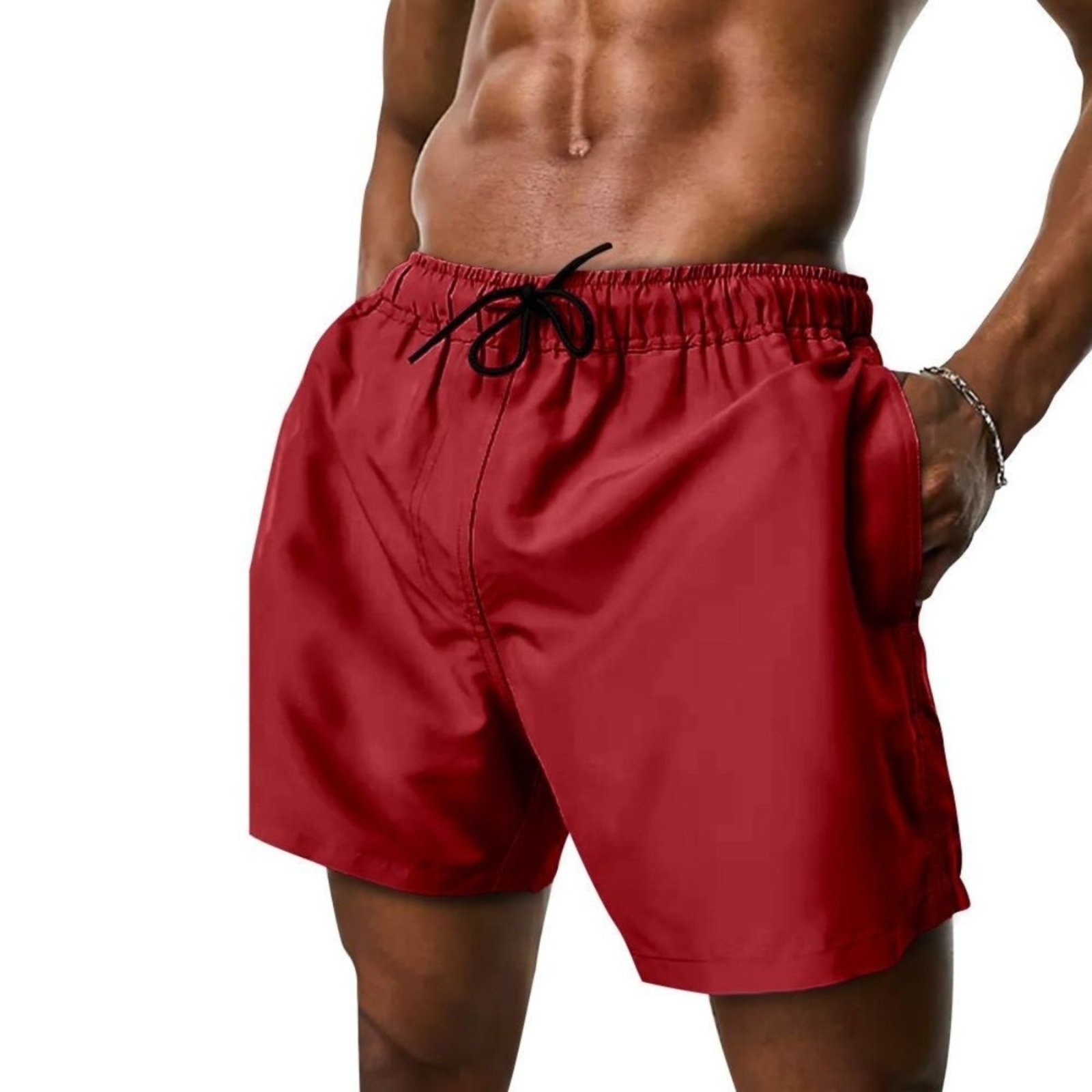 Short Tactel Elastano Moda Praia Masculino Bermuda Lisa Mauricinho