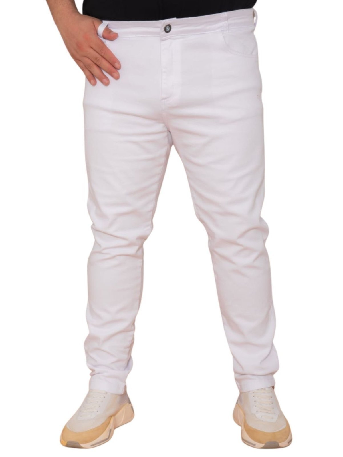 Calça Masculina Jeans Loka Tradicional Branca Plus Size