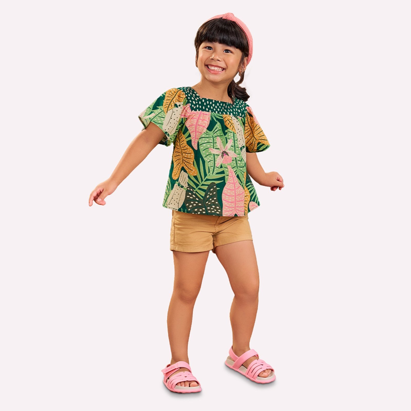 Infantil – Blusa Menina Folhas Nanai