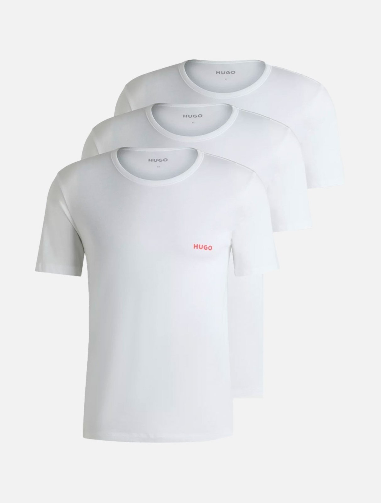 Kit Camisetas Hugo Boss Masculina Slim Triplet Crew Neck Fit Branca 3UN