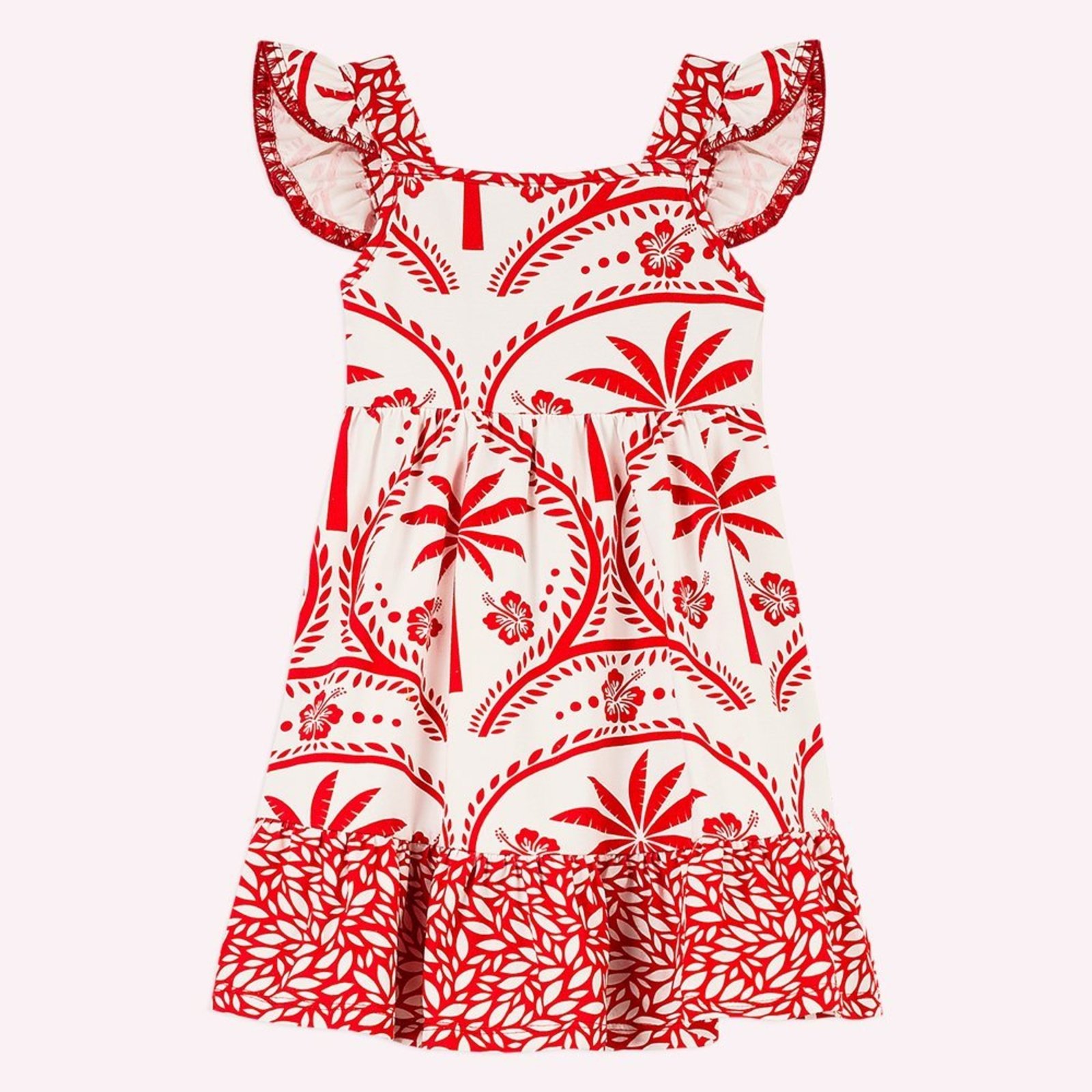 Infantil - Vestido Menina Folhas Nanai