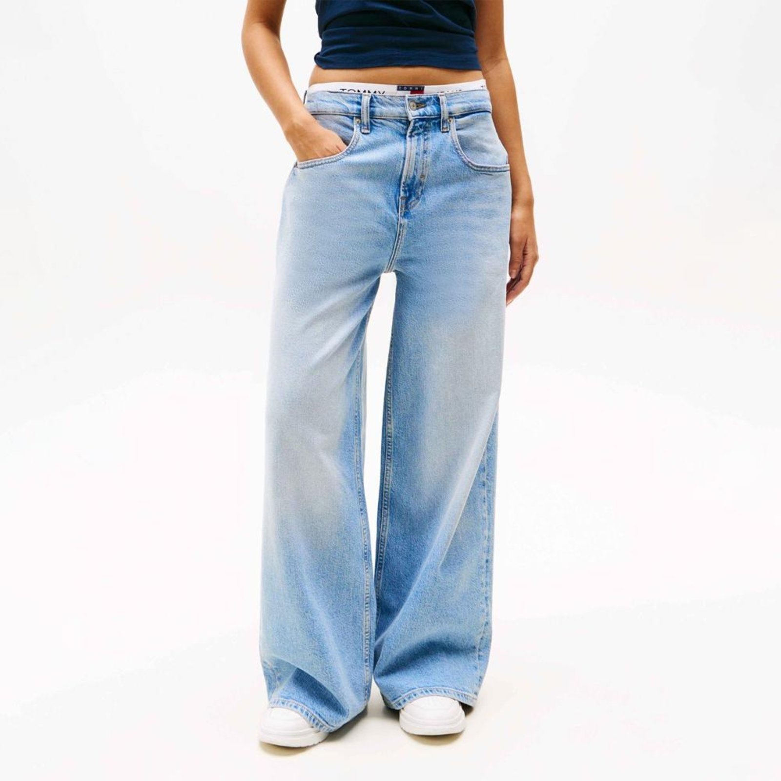 Calça Jeans Larga de Cintura Média – 34