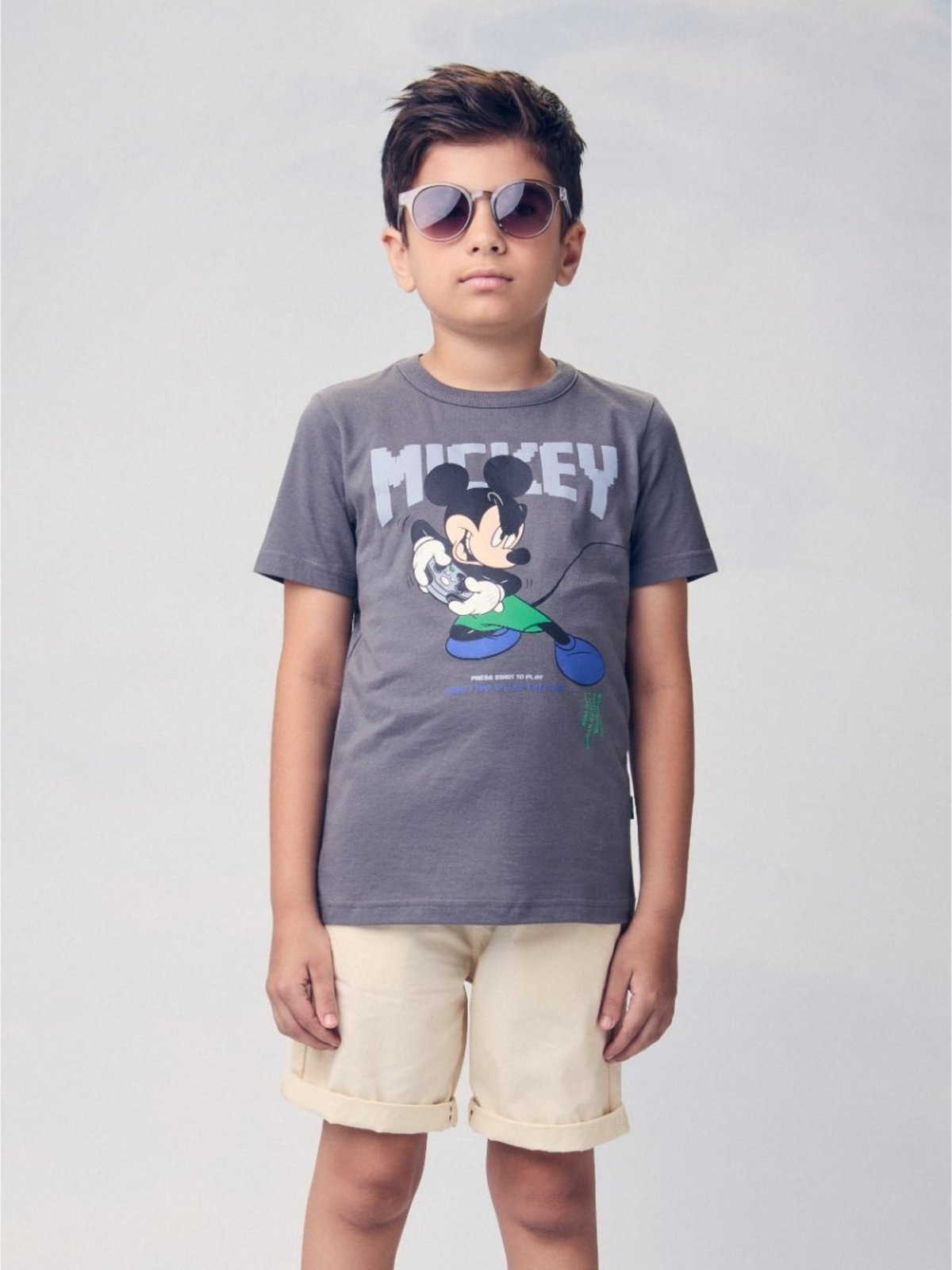 Infantil - Camiseta Chumbo do Mickey Gamer