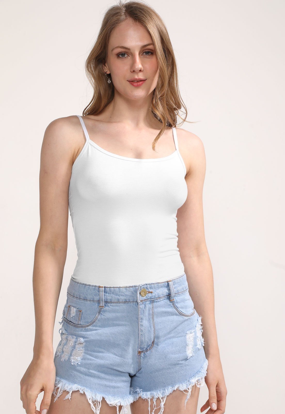 Regata Alcinha D Bell Outlet Fashion Basica Branca