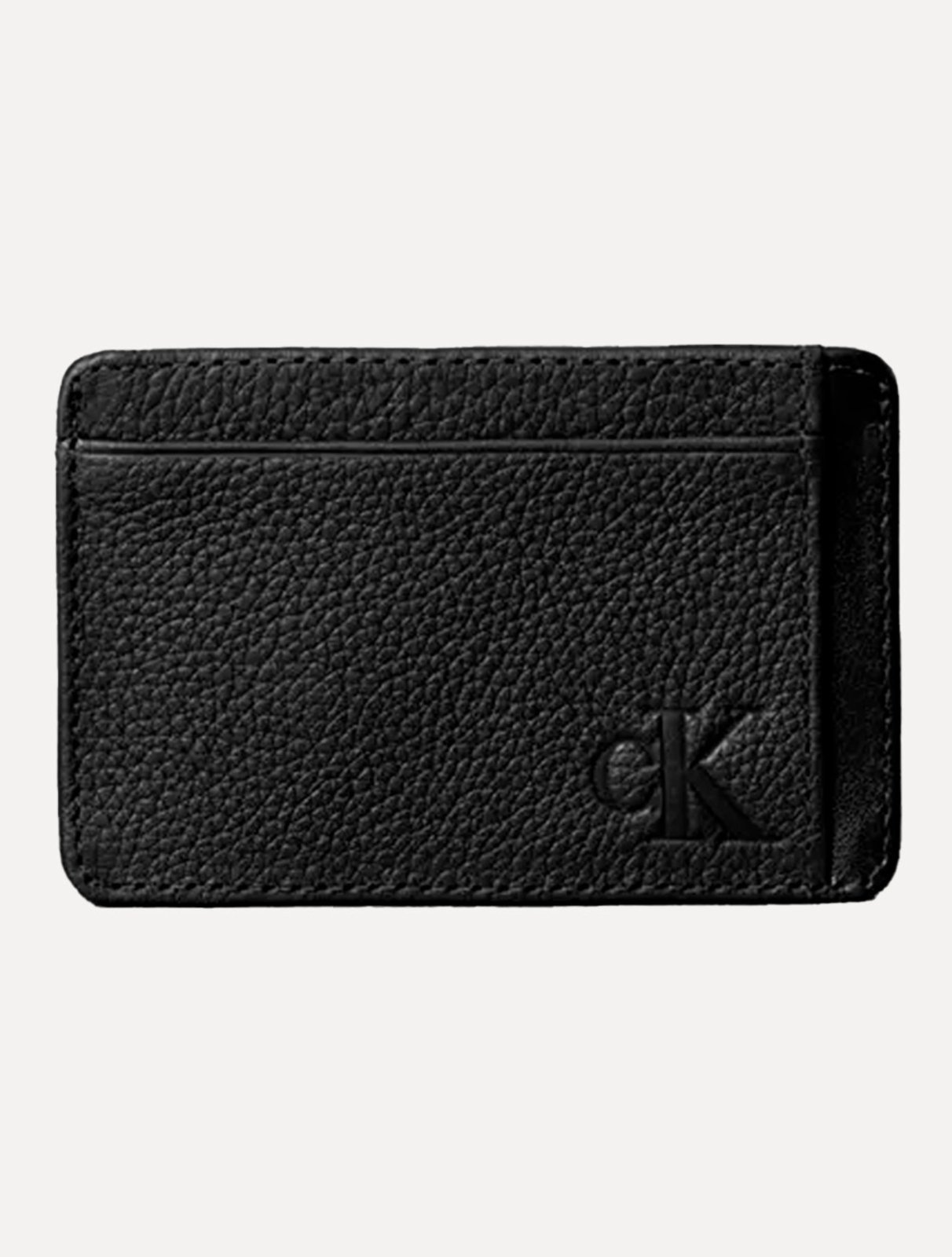Carteira Calvin Klein Jeans Porta Cartão Couro CKJ FLoater Queima Preta