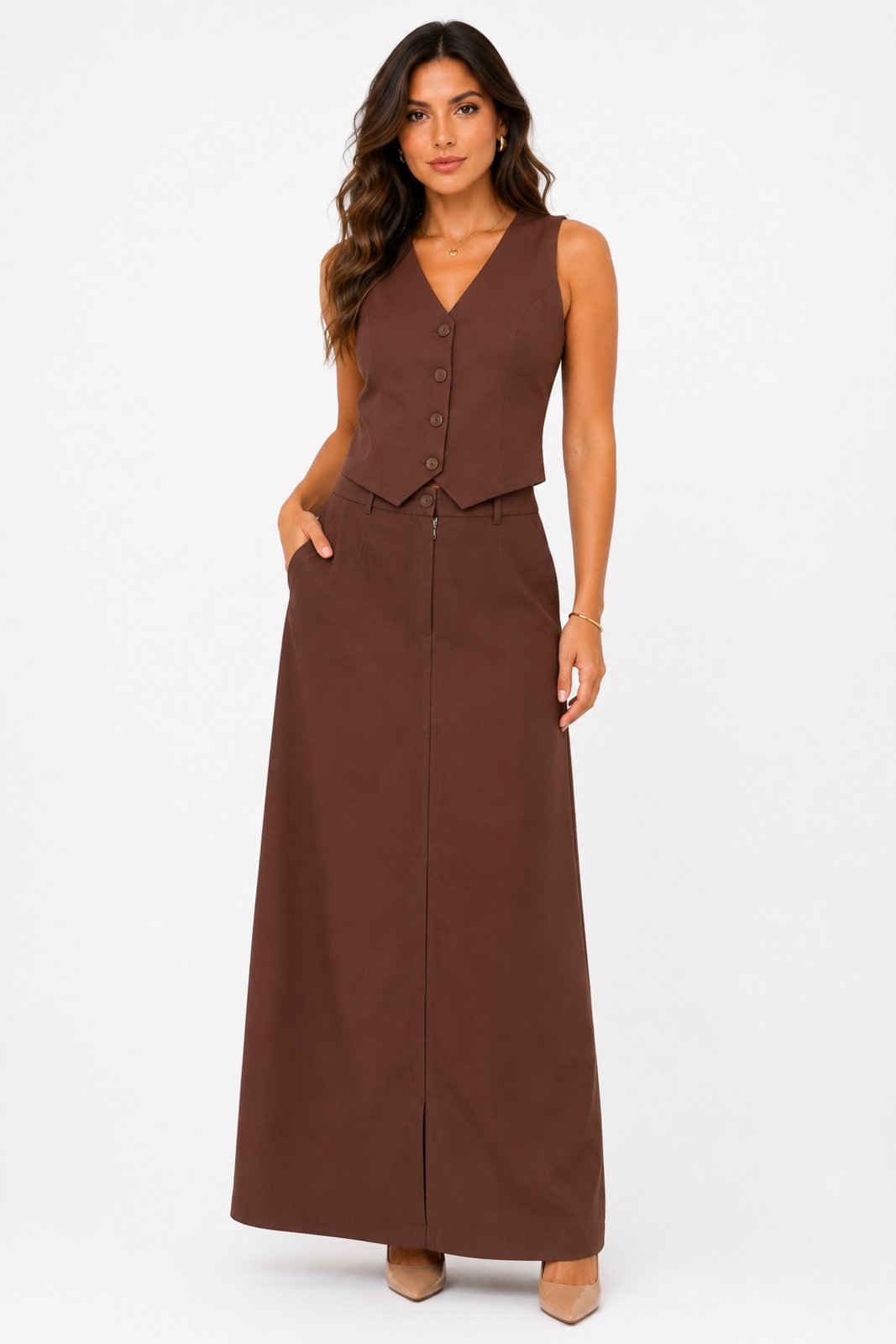 Conjunto Feminino D Bell Outlet Fashion Marrom