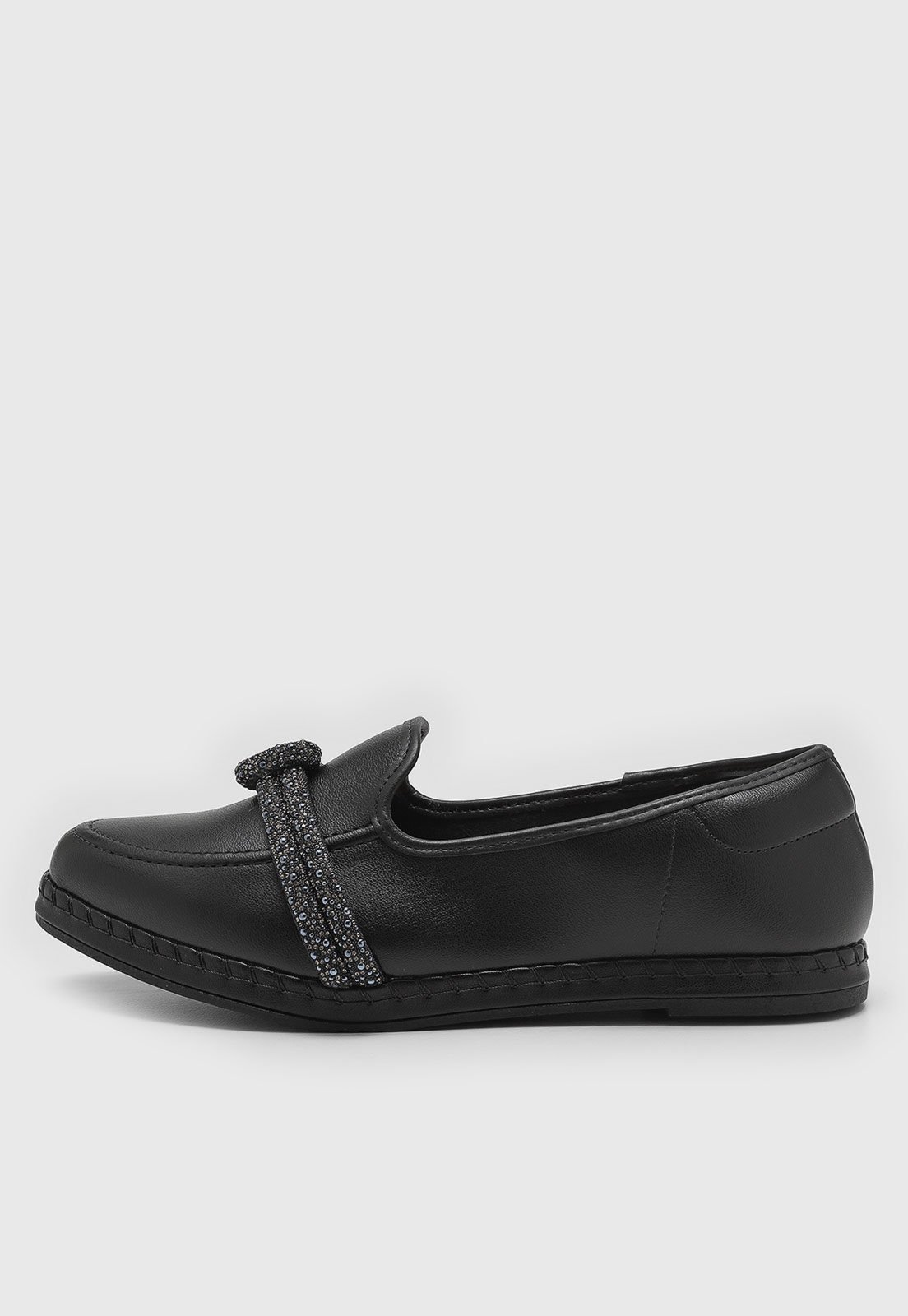 Mocassim Feminino Beira Rio Detalhe Aplicação Preto