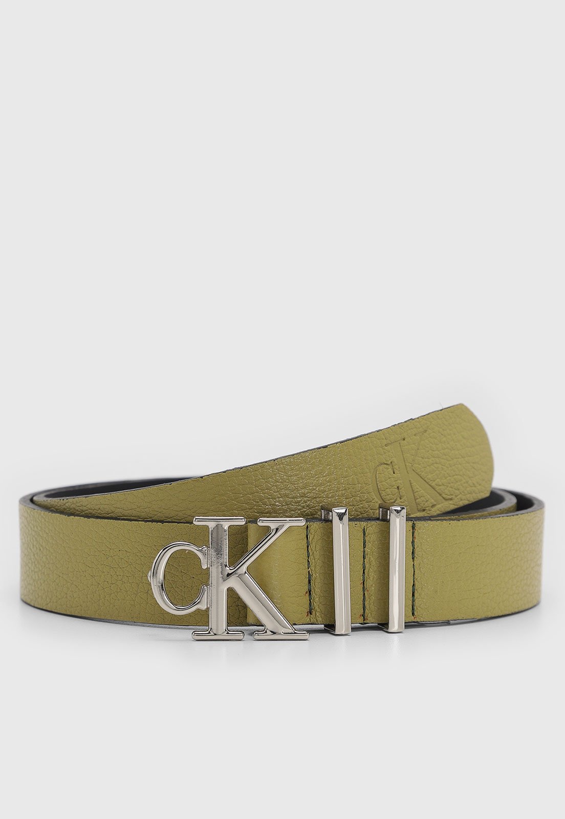 Cinto Feminino Calvin Klein Fivela Logo Pistache