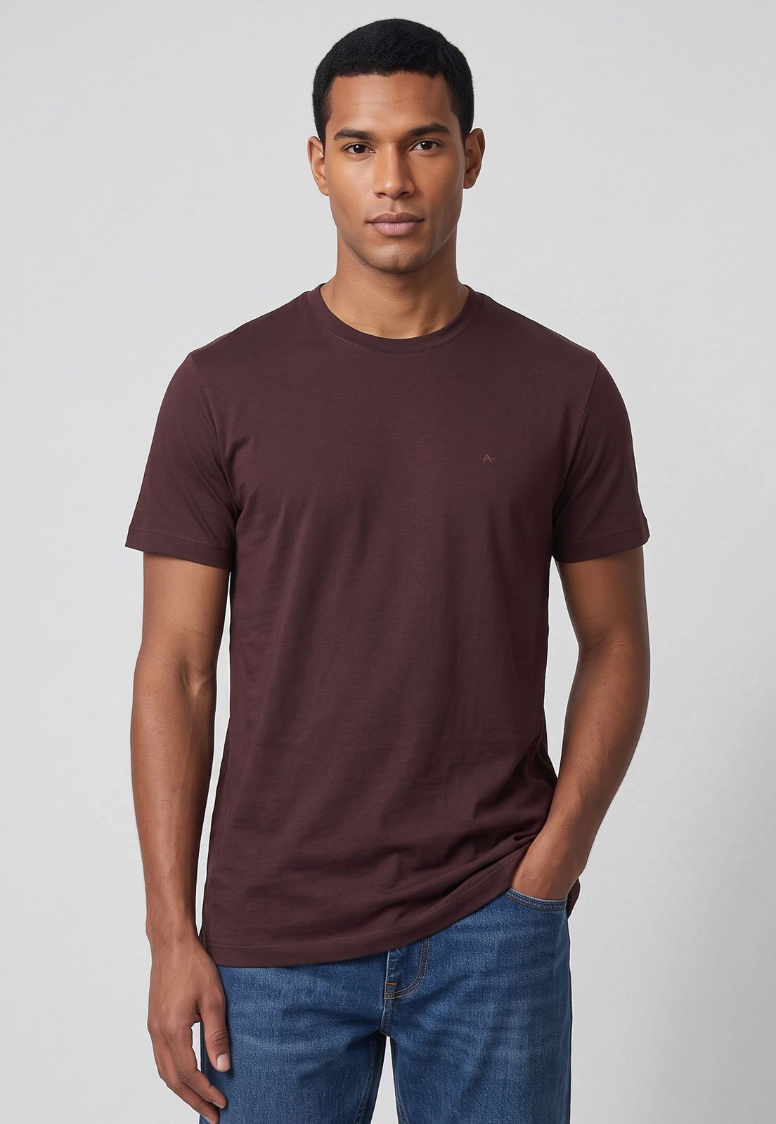 Camiseta Masculina Aramis Básica Marrom