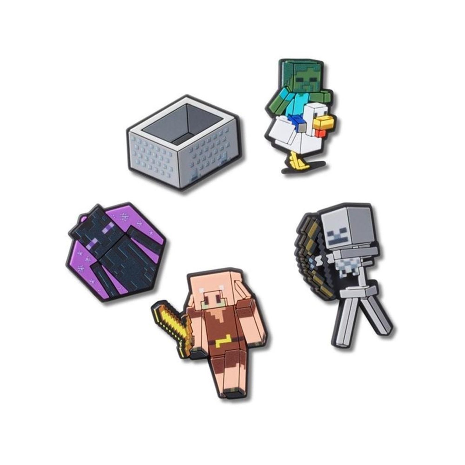 Vista 2 Infantil - Jibbitz™ Minecraft Pack com 5 Peças UNICO Crocs branco