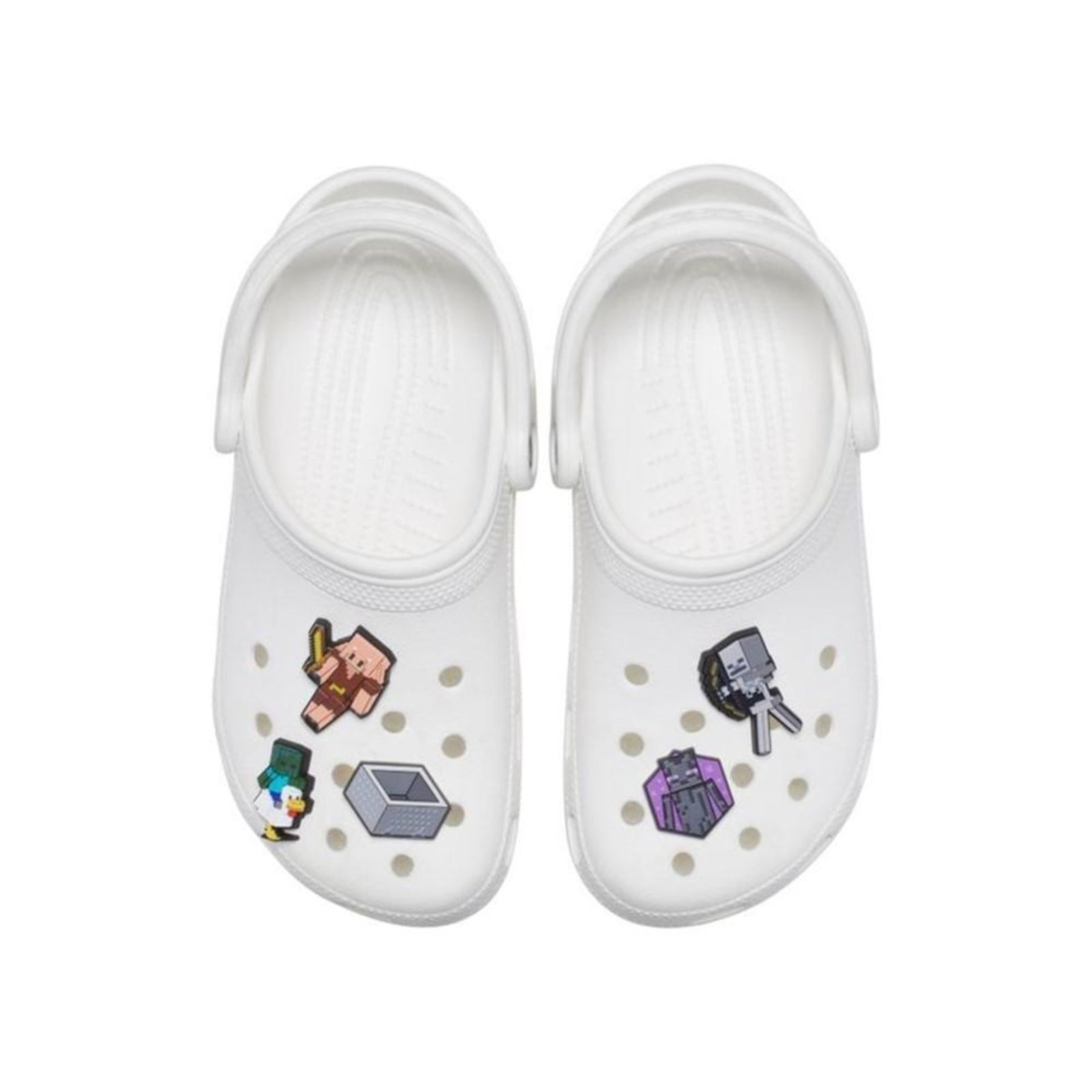 Vista 3 Infantil - Jibbitz™ Minecraft Pack com 5 Peças UNICO Crocs branco