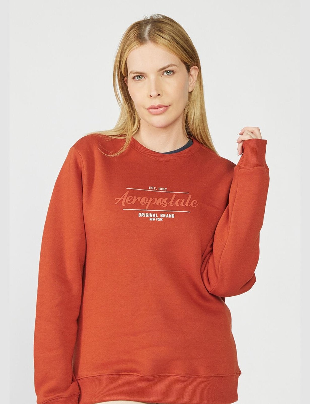Blusa Moletom Feminina Careca Aéropostale. 98120828 Marrom