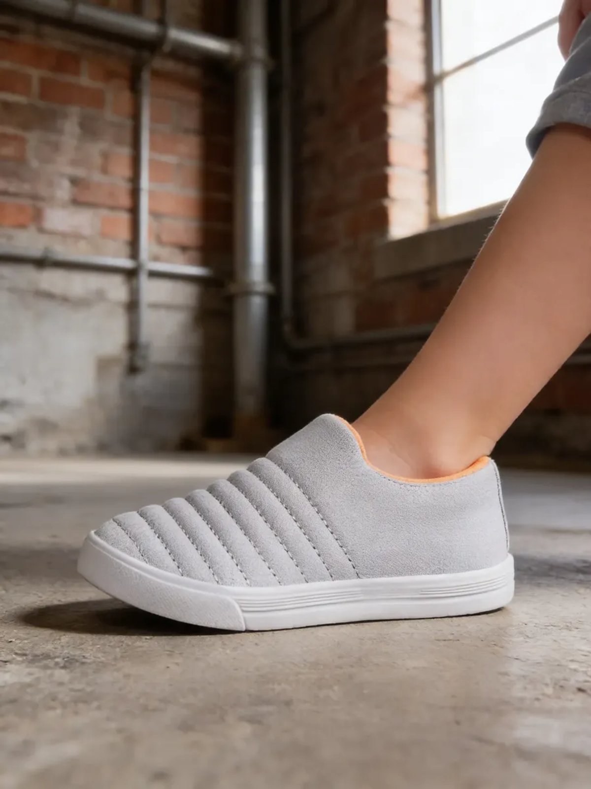 Infantil - Tênis Slip on Menino Iate Clássico Footz Calce Fácil Confortável Macio Sem Cadarço Cinza