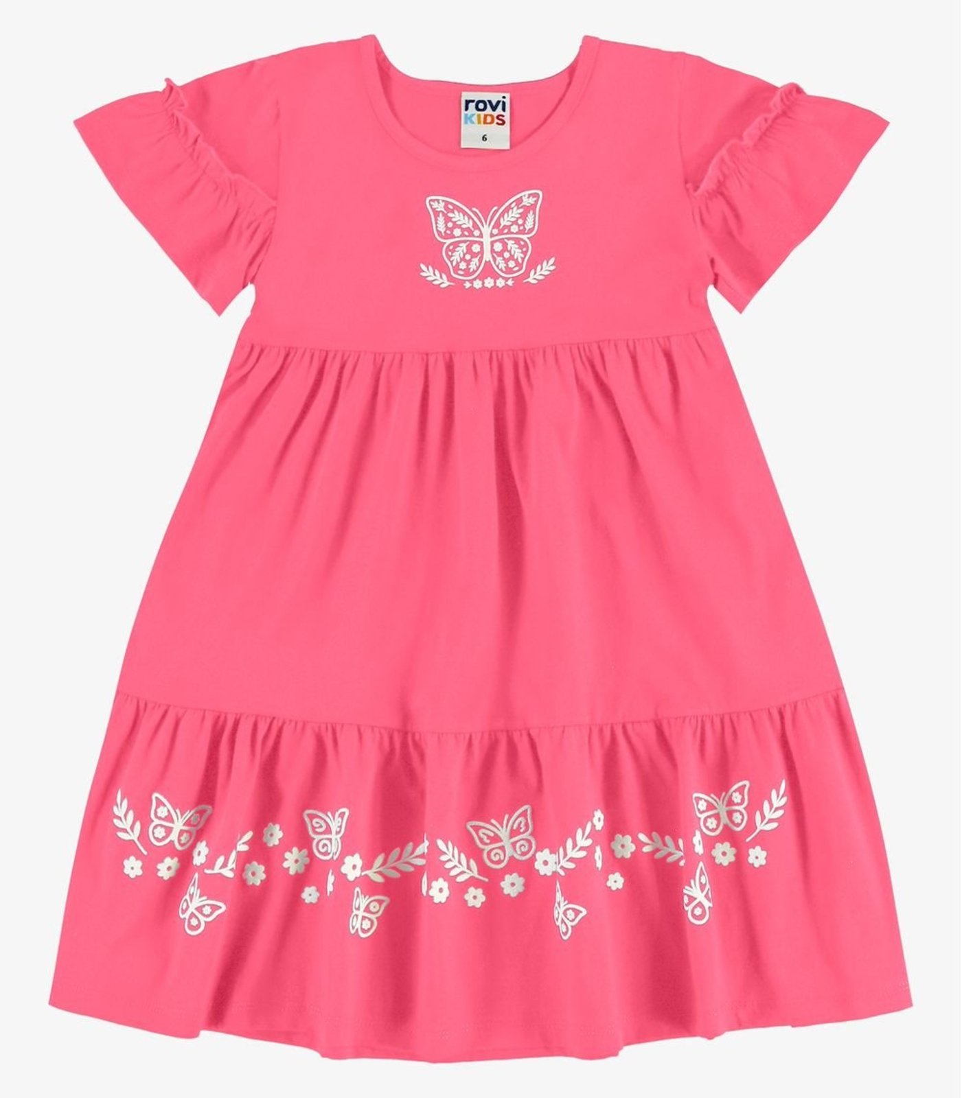 Infantil - Vestido Meia Malha Com Estampa Rovi Rosa