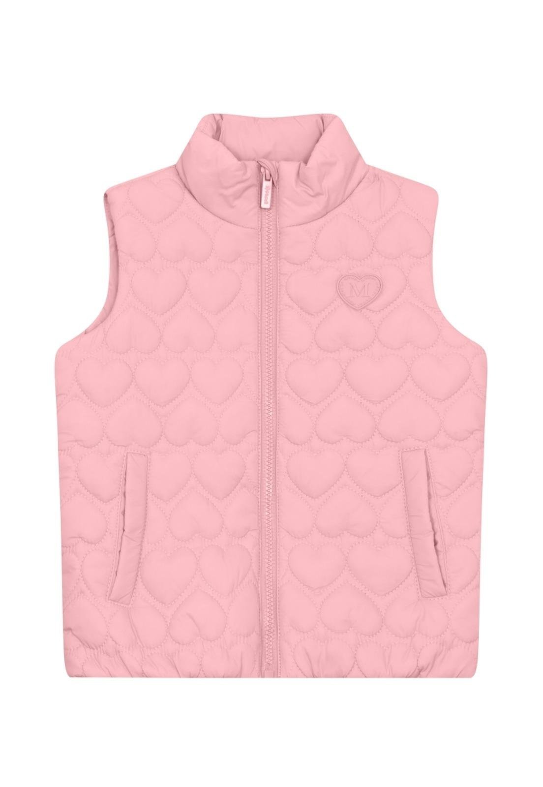 Infantil - Colete Avulso Menina Corações Brandili 10 Rosa