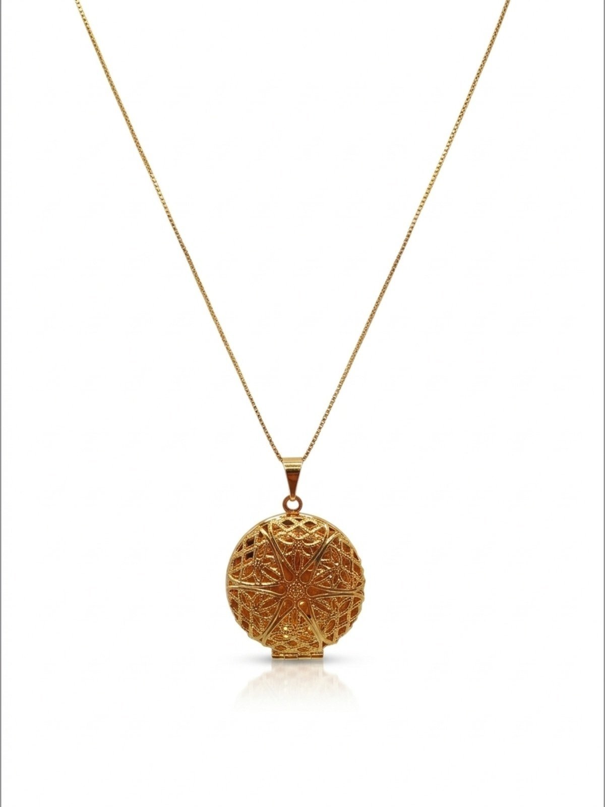 Relicário Redondo, Banhado a Ouro 18k