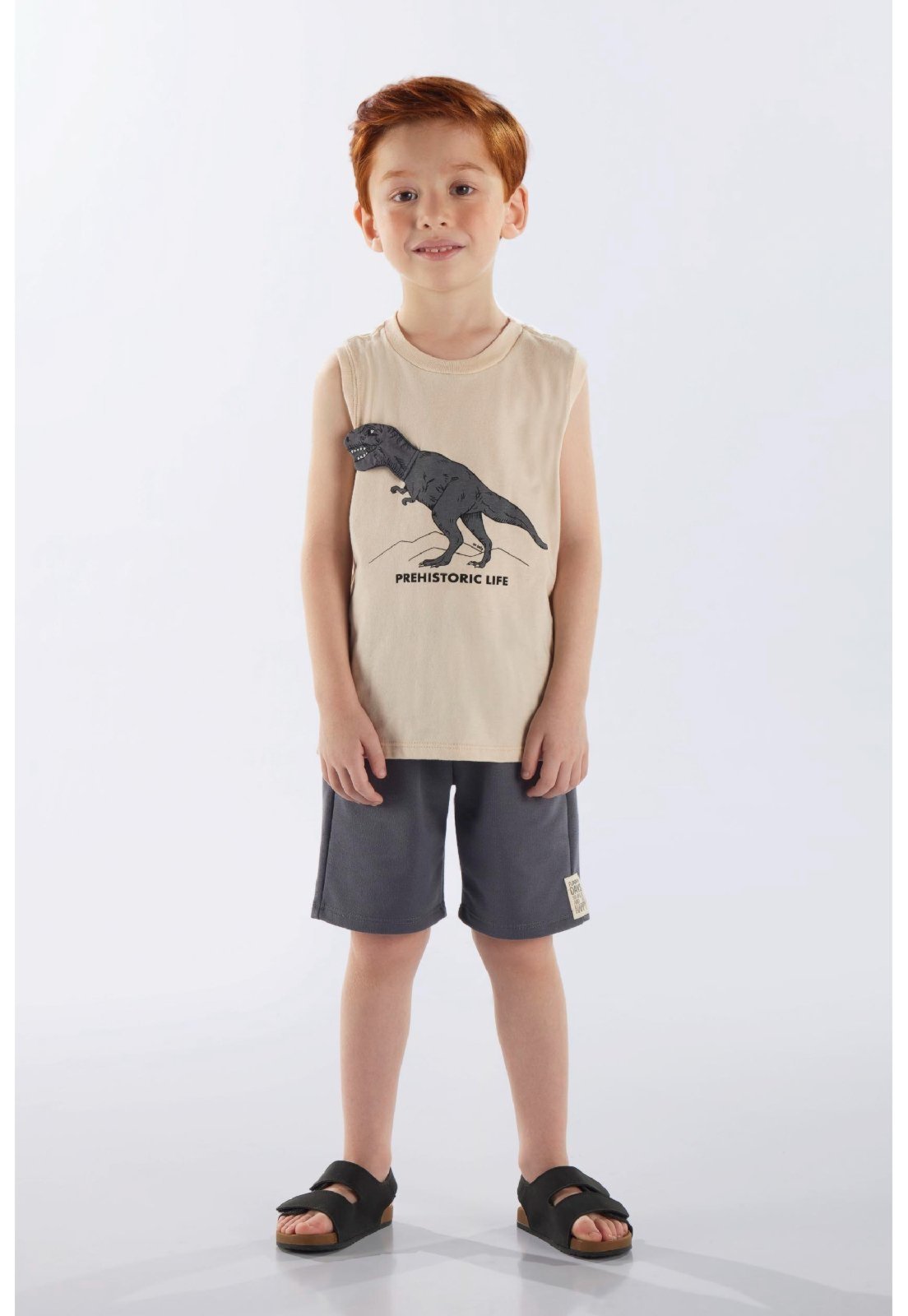 Infantil – Conjunto Regata e Bermuda Up Baby Bege