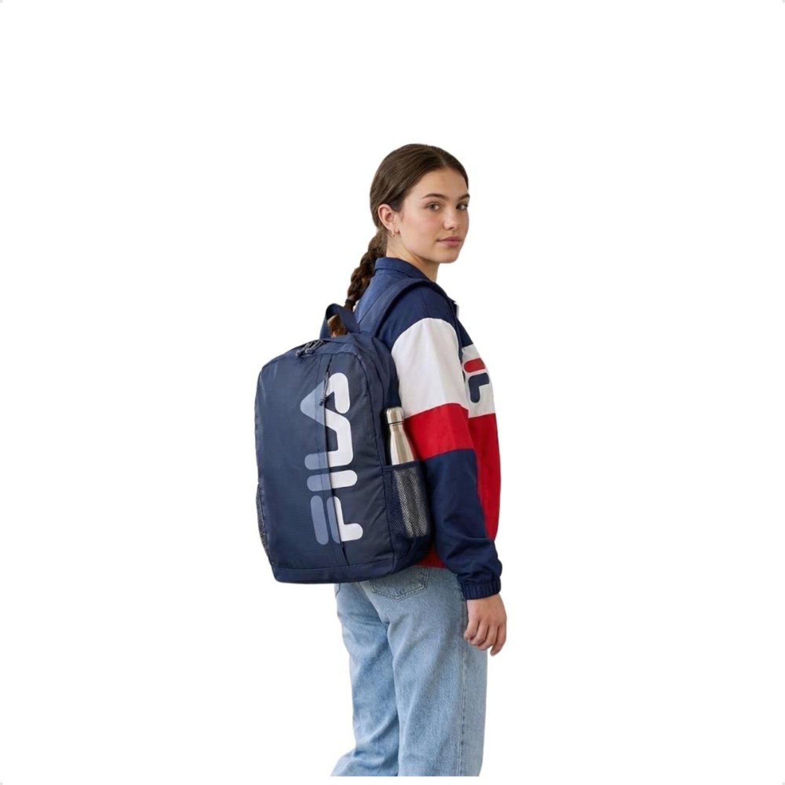 Mochila Fila Cut Logo Letter Unissex Azul Marinho