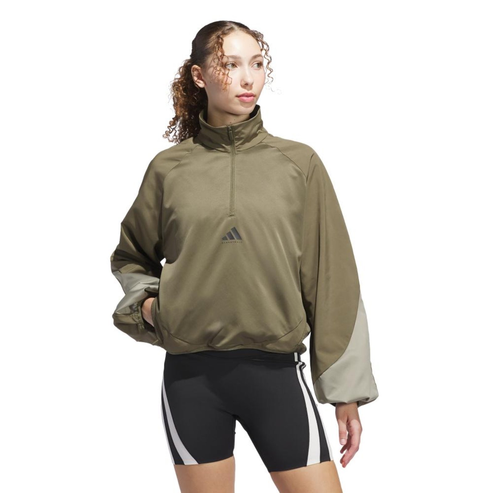 Blusa Meio Zíper adidas Basketball Pullover Verde