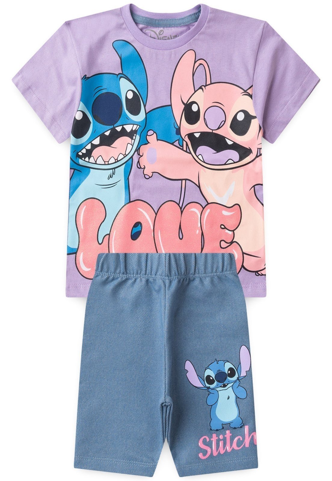 Infantil – Conjunto Disney Stitch Menina Lilás