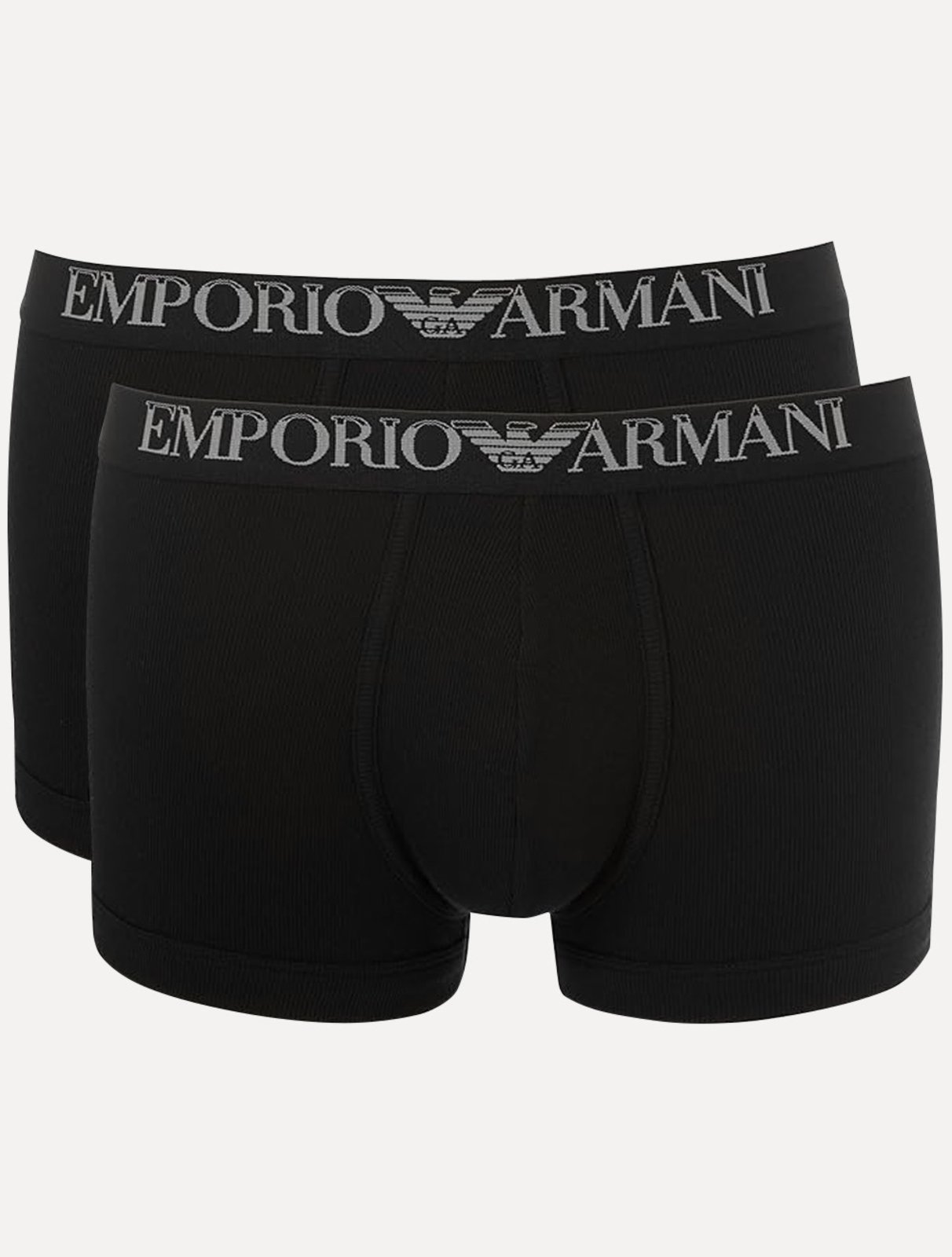 Kit Cuecas Empório Armani Boxer Trunk Lisa White Logo Preta Pack