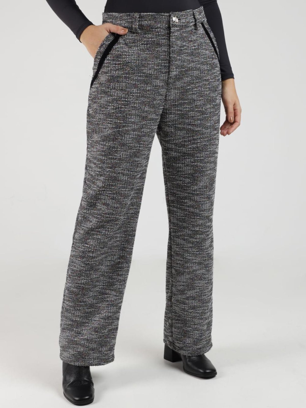 Calça Malha Tweed Alfaiataria Autentique Feminina PRETO
