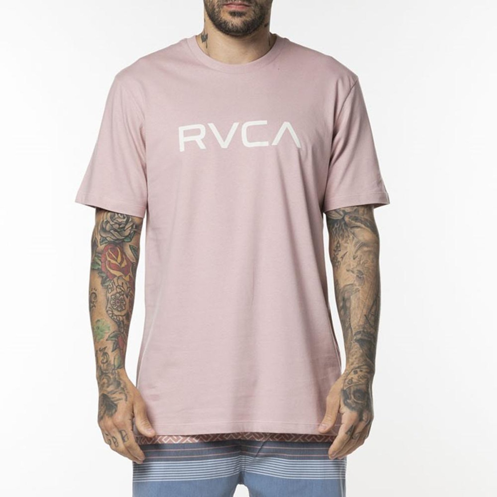 Vista 2 Camiseta RVCA Big RVCA Colors WT24 Masculina Claro rosa RVCA rosa