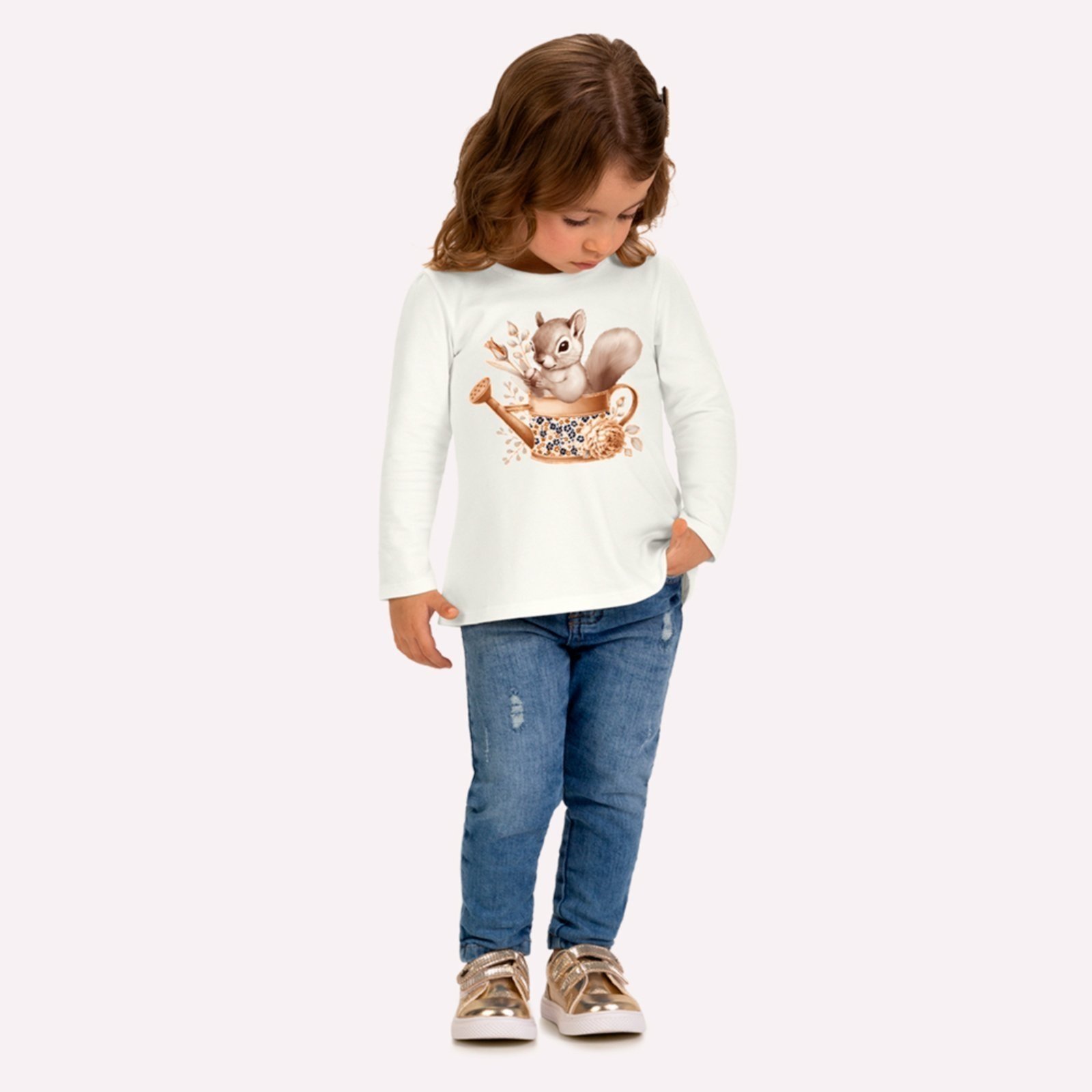 Infantil - Blusa Menina Esquilo Milon