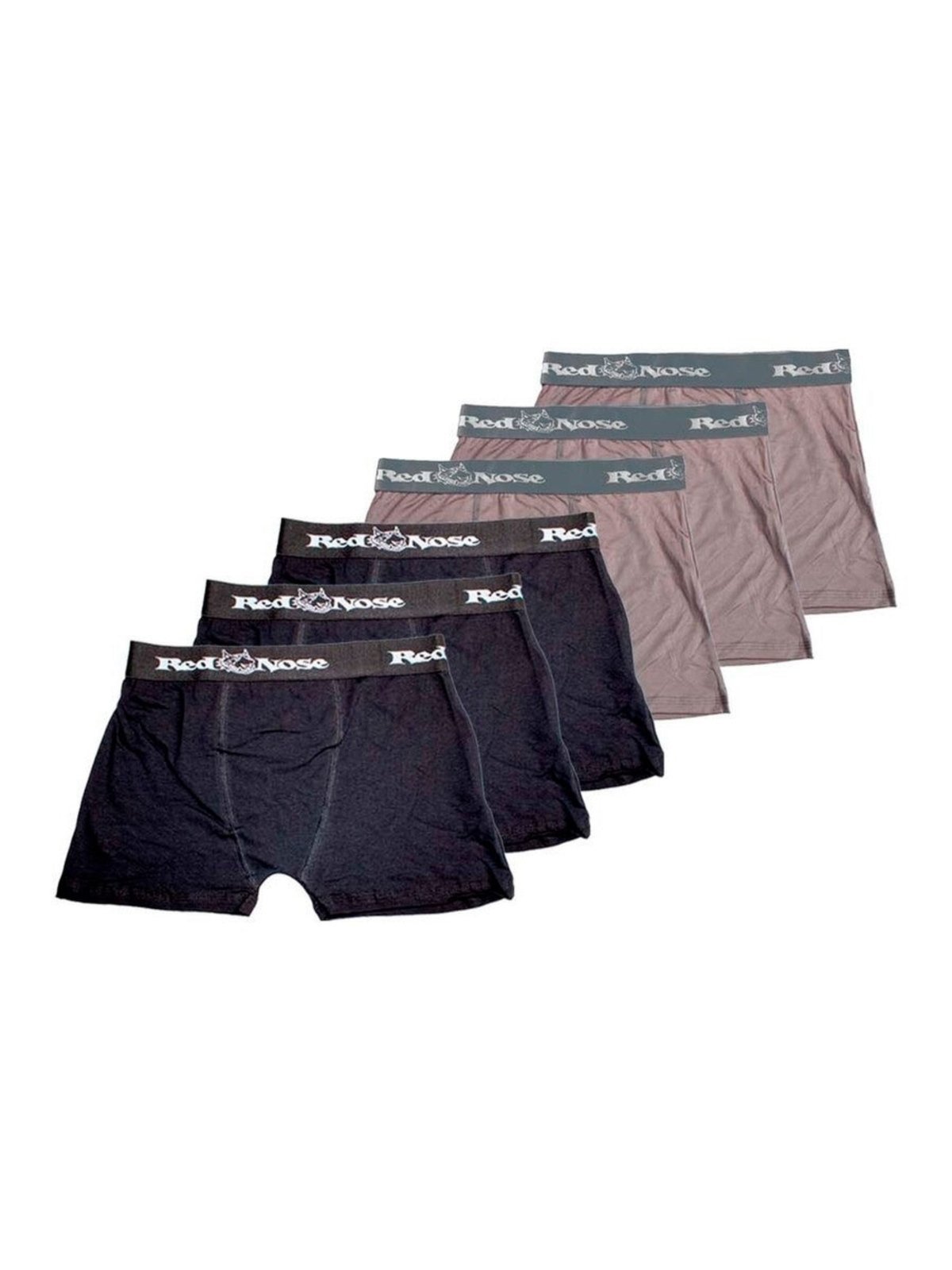 Kit com 6 Cuecas Cueca Boxer Red Nose 320 Cinza