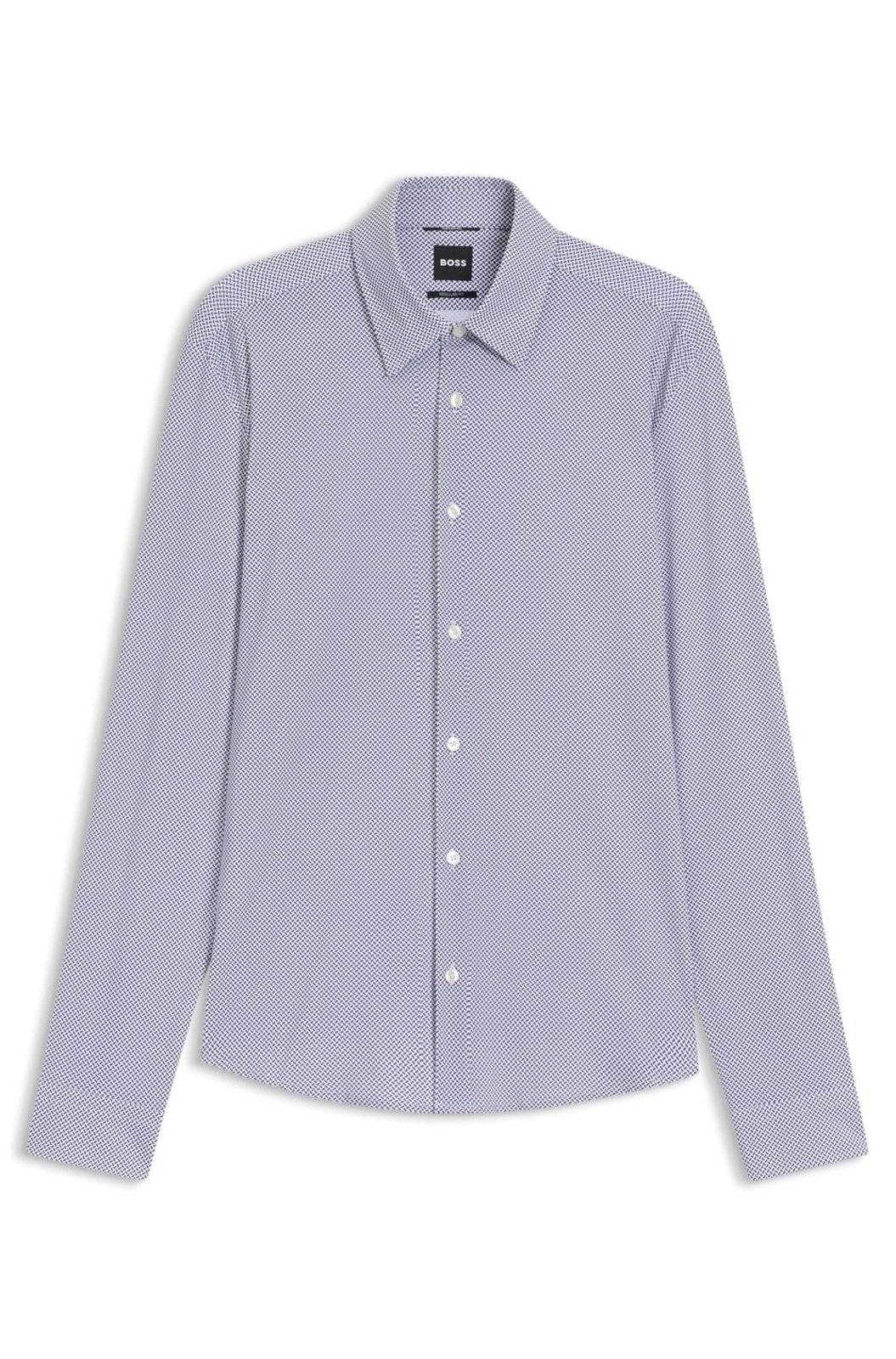Camisa De Ajuste Regular Em Jersey Elástico