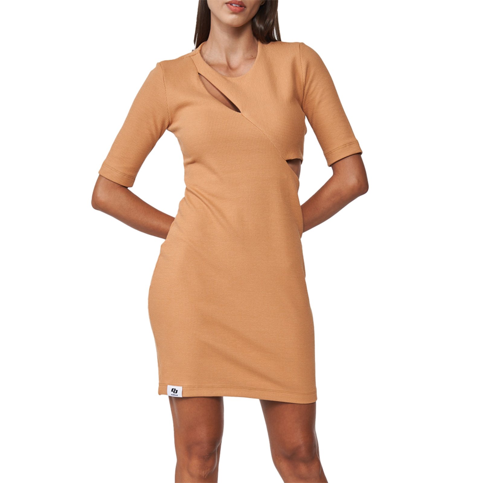 Vestido Canelado Colcci Pr25 Bege Belgati Feminino