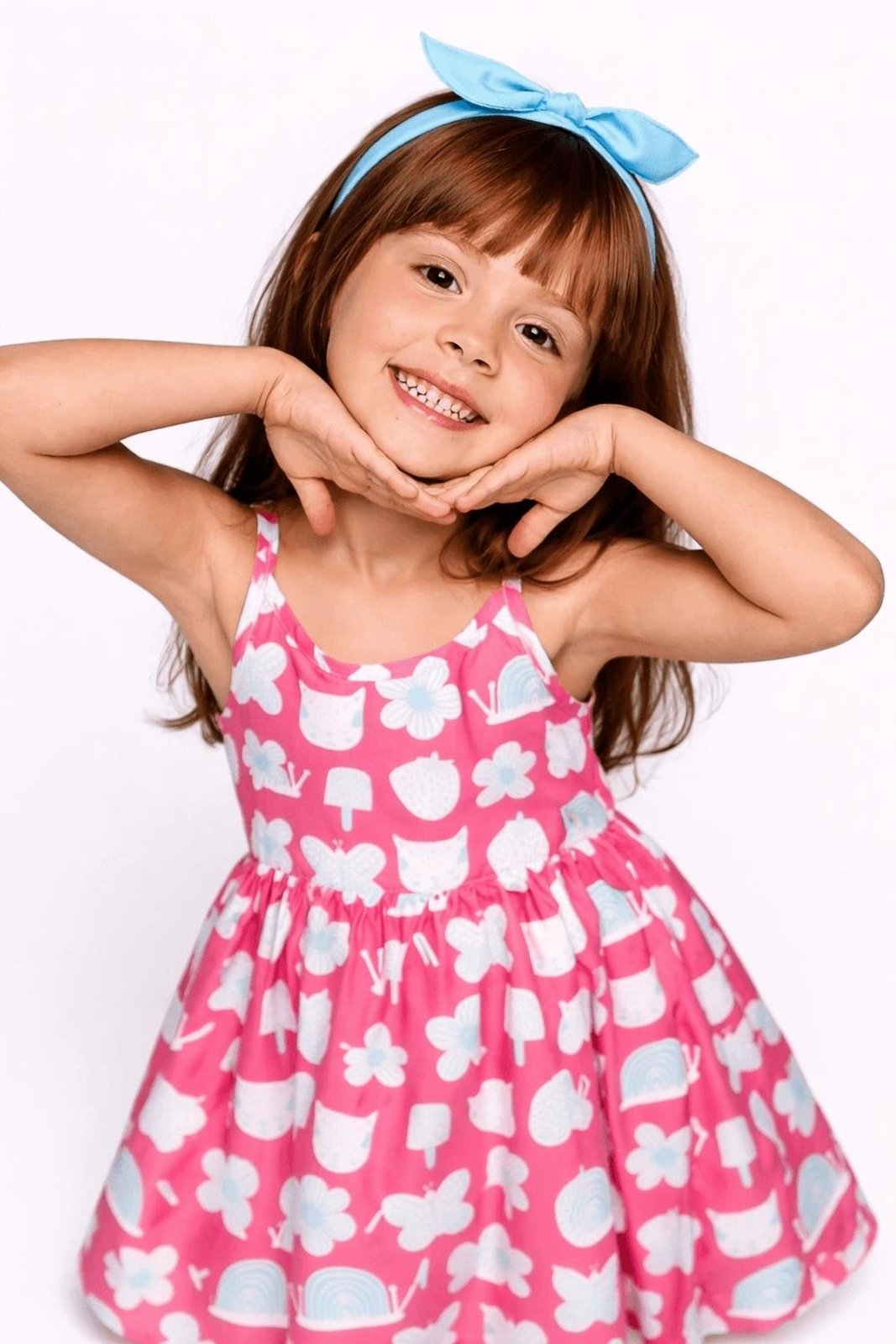 Infantil - Arco Menina Básico Laço Nó Alphabeto Azul