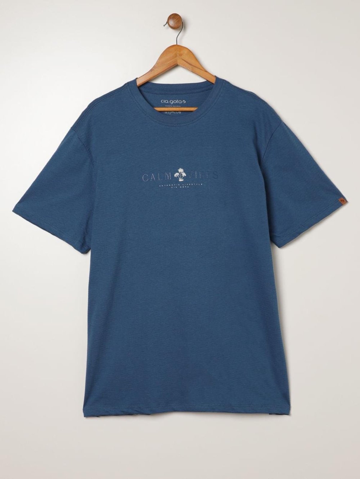Camiseta Manga Curta Plus Size Masculina AZUL