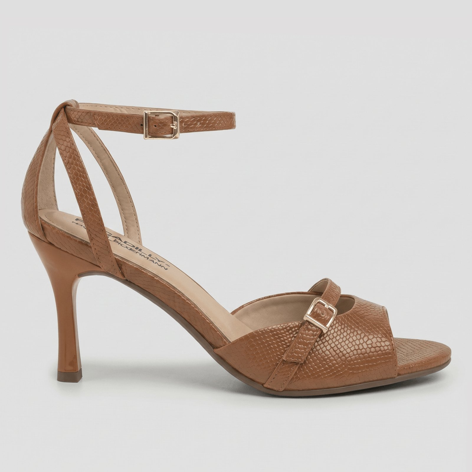 Sandália Carol Dieckmmann Salto Alto Ocre
