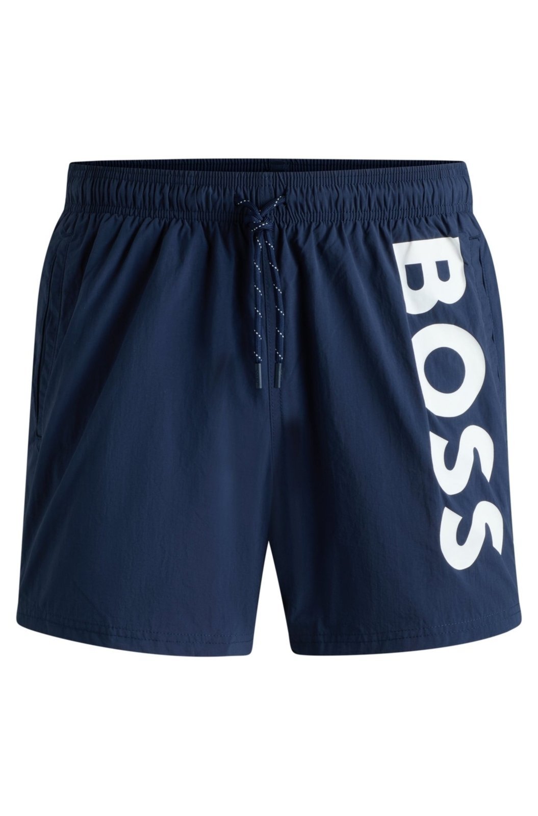 Shorts De Banho Com Logo Contrastante Em Tecido De Secagem Rápida Azul - G-L