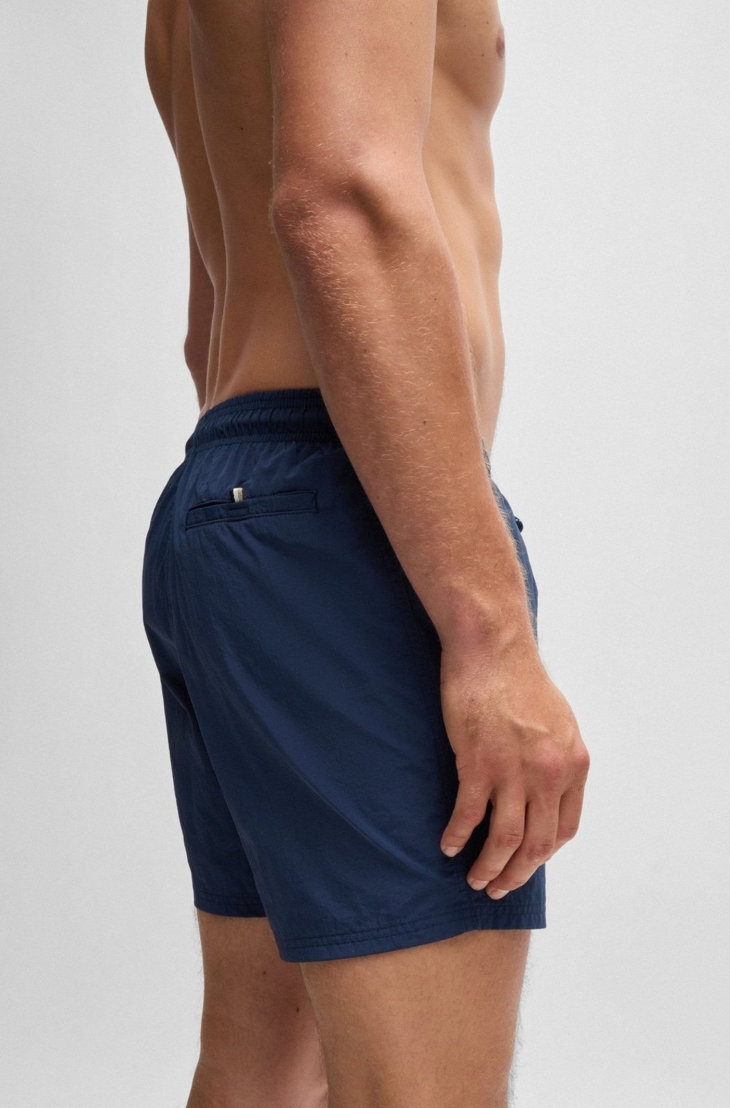 Vista 3 Shorts De Banho Com Logo Contrastante Em Tecido De Secagem Rápida L Boss azul Boss azul