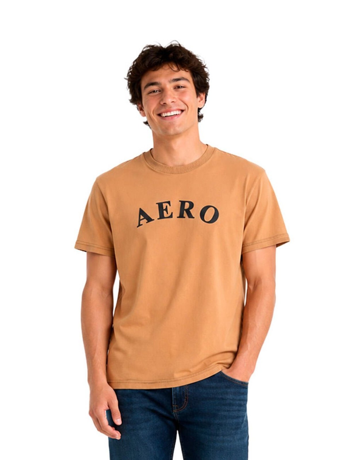 Camiseta Manga Curta Masculina Silkada Aéropostale 87130102-4 Cáqui