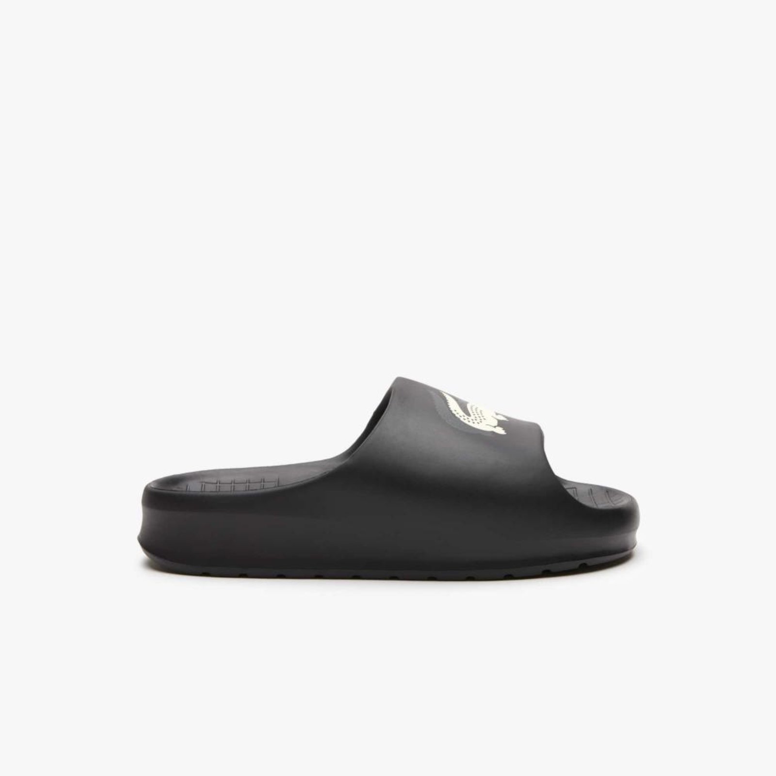 Chinelo feminino Lacoste Croco 2.0 Evo em material sintético Preto