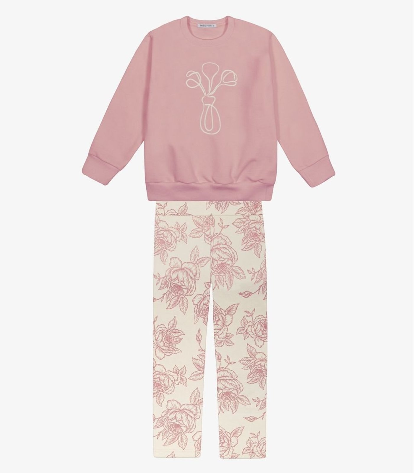 Infantil - Conjunto Blusão Moletom com Legging Trick Nick Rosa