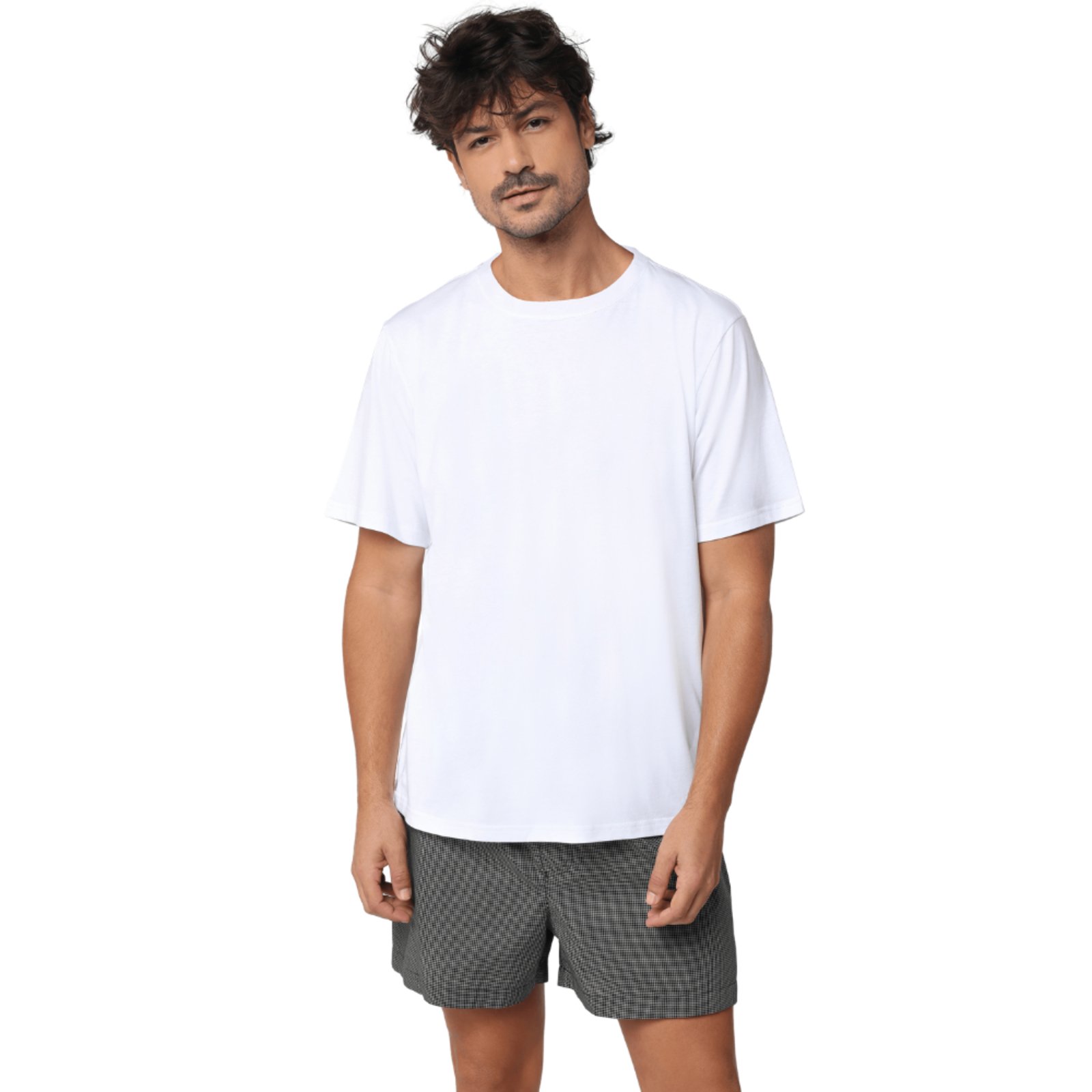 Pijama Curto Tricoline Adulto Masculino Lupo 28301-001