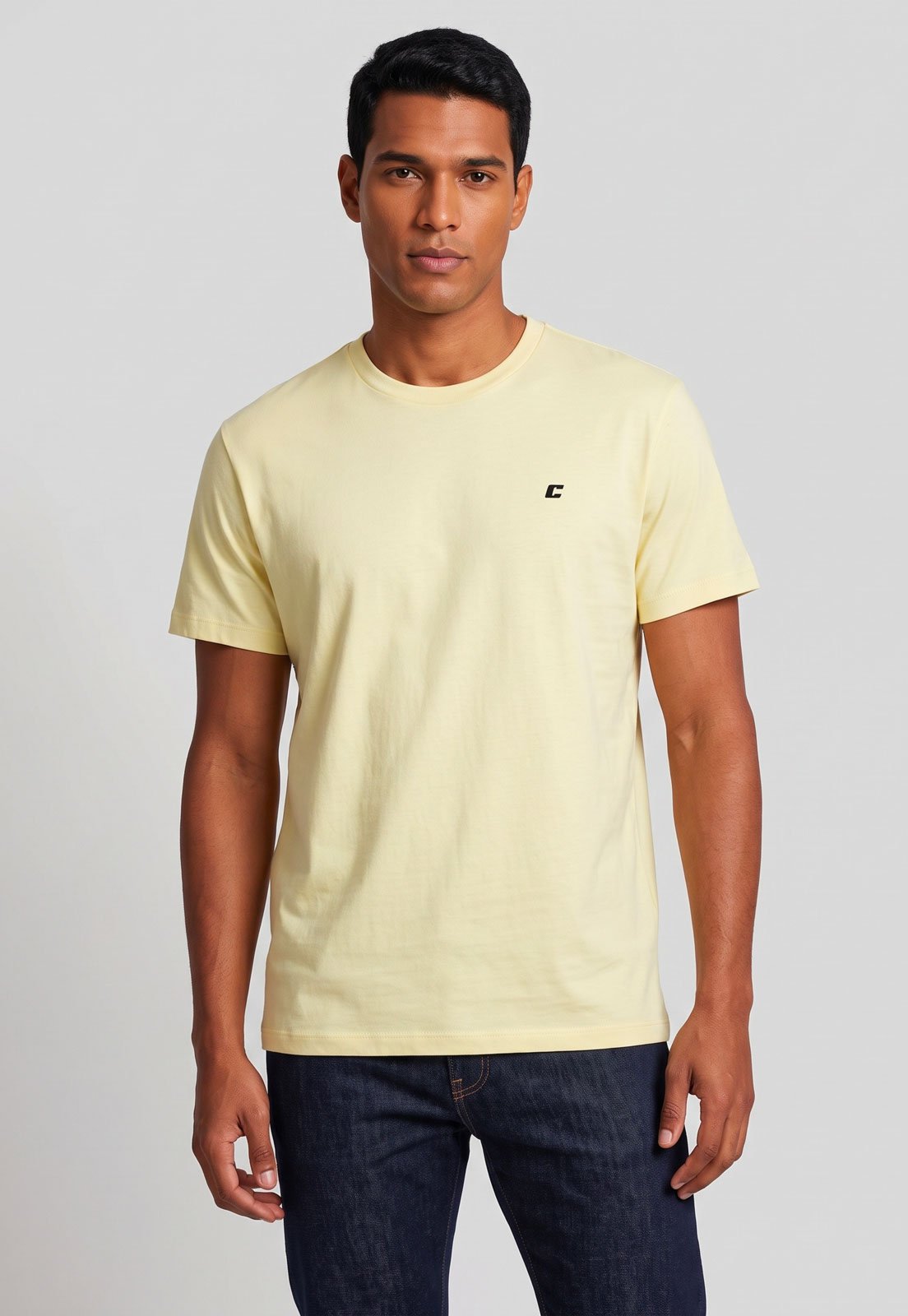 Camiseta Masculina Colcci Gola Redonda Amarela