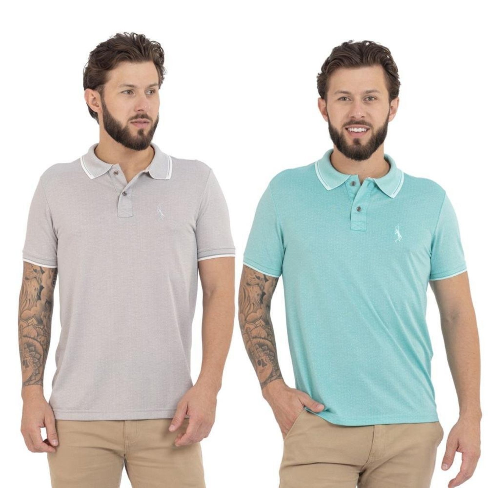 Kit 2 Camisa Polo Masculina Dia a Dia Conforto